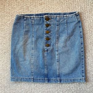 Billabong Jean Button Pencil Skirt